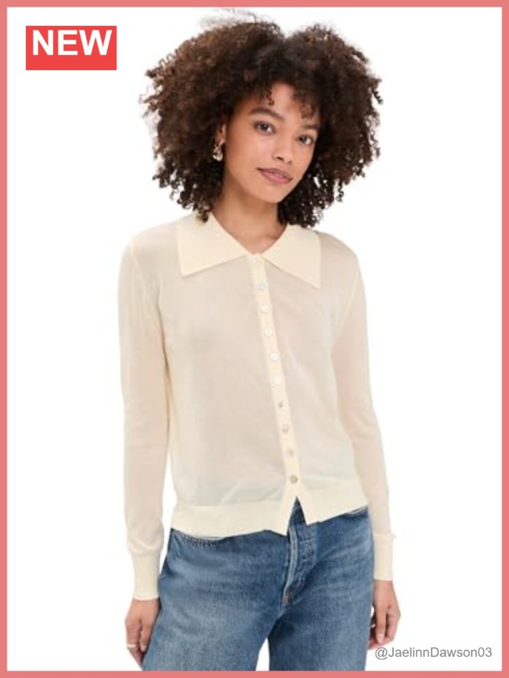 Lightweight Stretch Knit Collared Button Cardigan